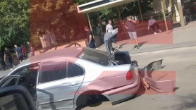FOTO // Accident în lanț la Cahul. Un BMW a distrus mai multe mașini și a rămas fără roți